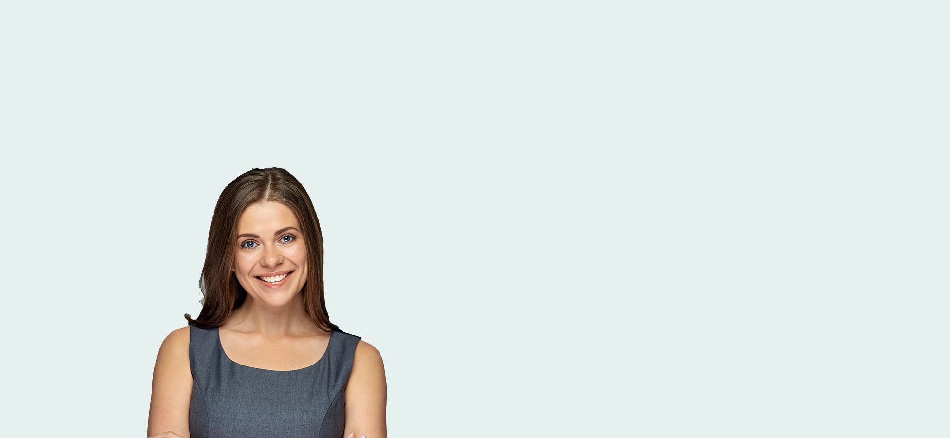 Bild einer Frau mit langen braunen Haaren